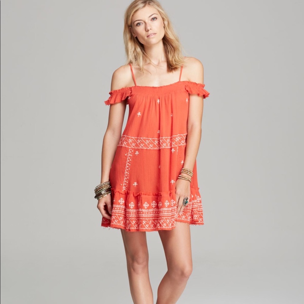 Free People Intimately Ironwork Flounce Slip Dress